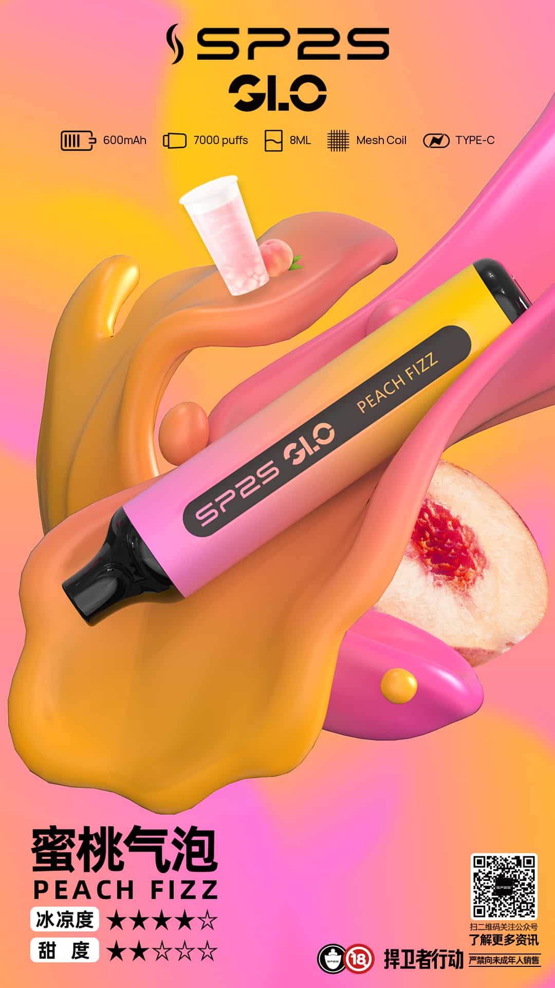 SP2S GLO 7000口霧化器｜持久穩定輸出 暢享大煙量